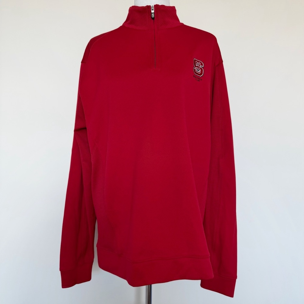 NC State Wolfpack Quarter Zip Sweater Top Shirt Mens Size XL Red NCAA Fan Gear